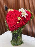 Corazón de 50 rosas